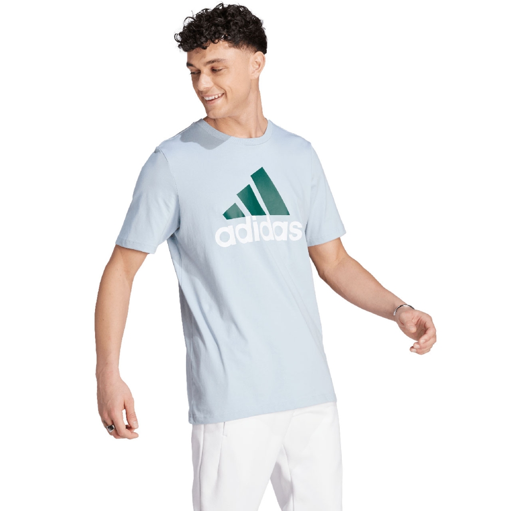 Tricou Men's Adidas Essentials Single Jersey Big Logo Sky Blue IJ8576