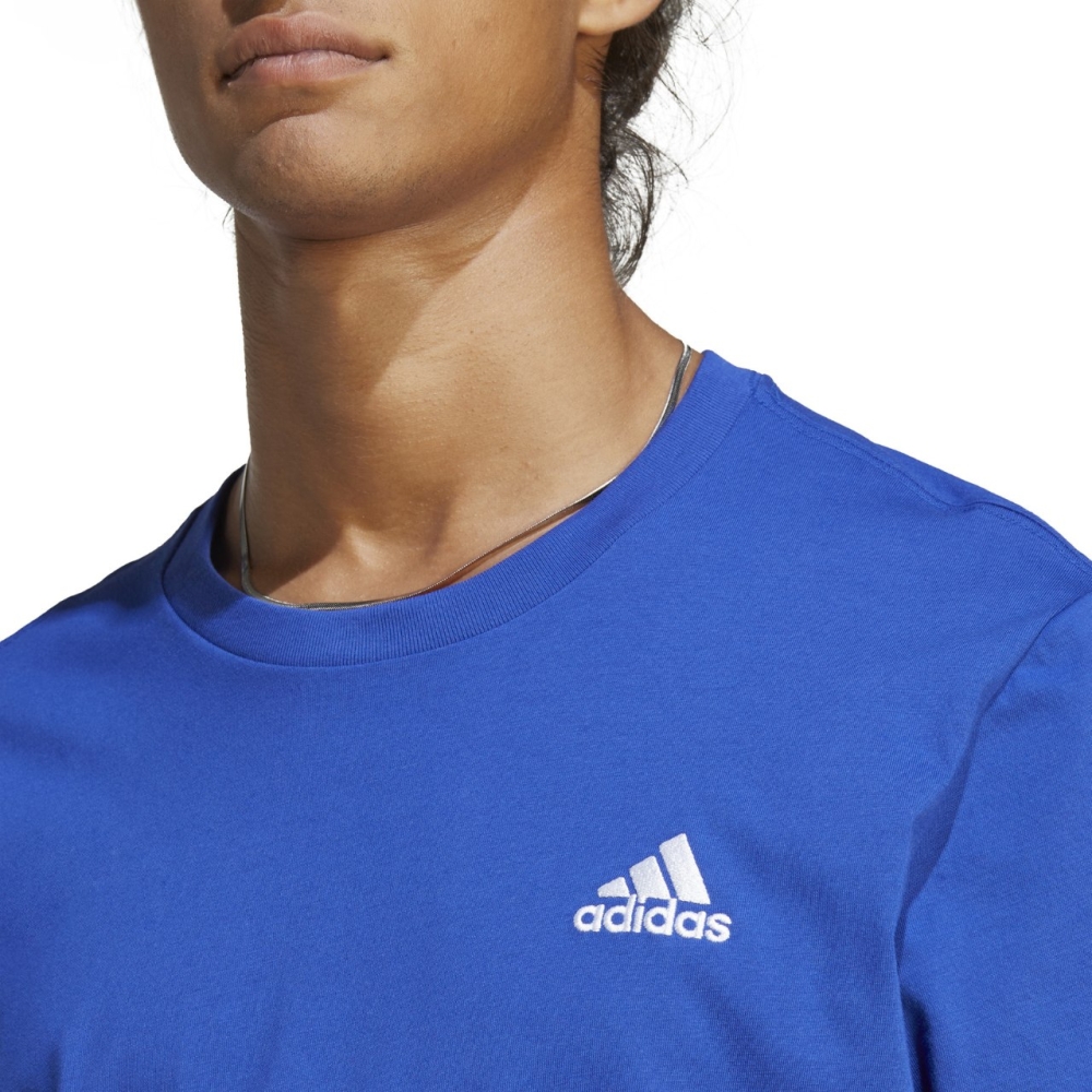 Tricou Adidas Essentials Single Jersey Embroidered Small Logo blue IC9284