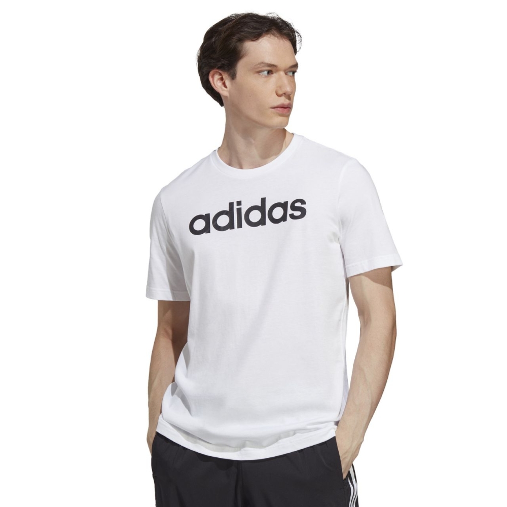 Tricou Men's Adidas Essentials Single Jersey Linear Embroidered Logo white IC9276