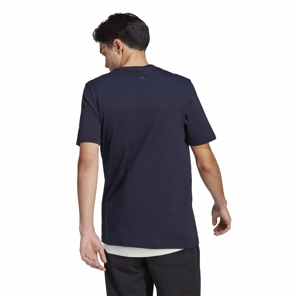 Tricou Men's Adidas Essentials Single Jersey Linear Embroidered Logo navy blue IC9275