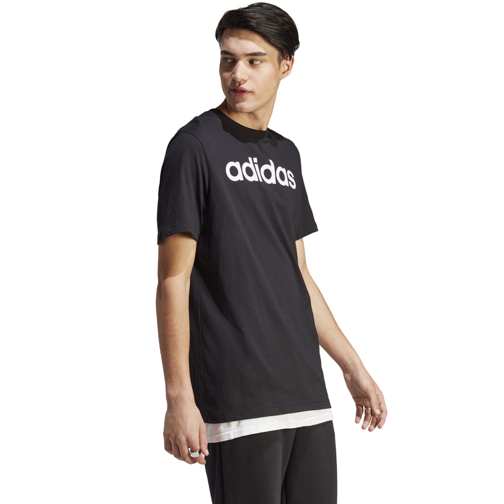 Tricou Men's adidas Essentials Single Jersey Linear Embroidered Logo black IC9274