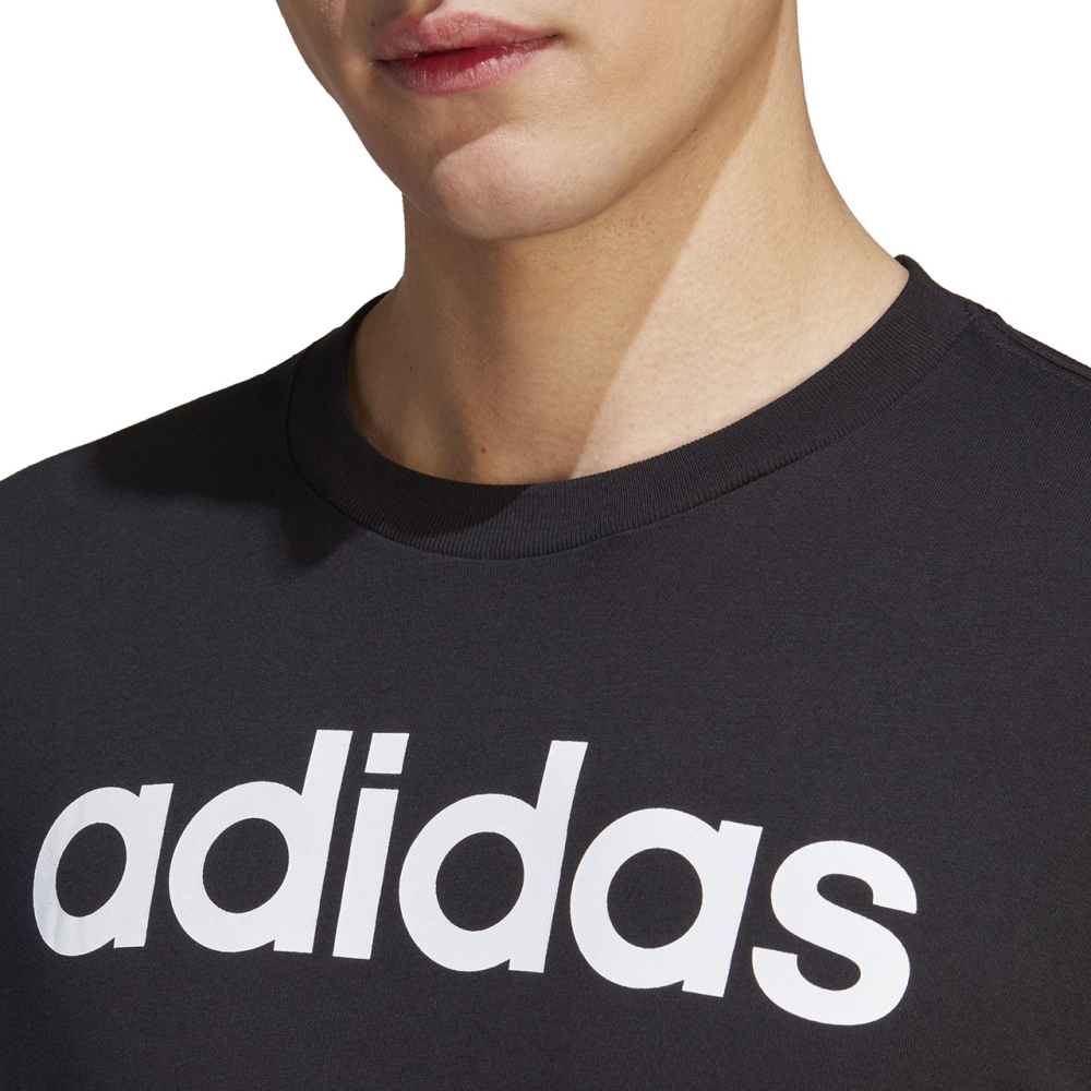 Tricou Men's adidas Essentials Single Jersey Linear Embroidered Logo black IC9274