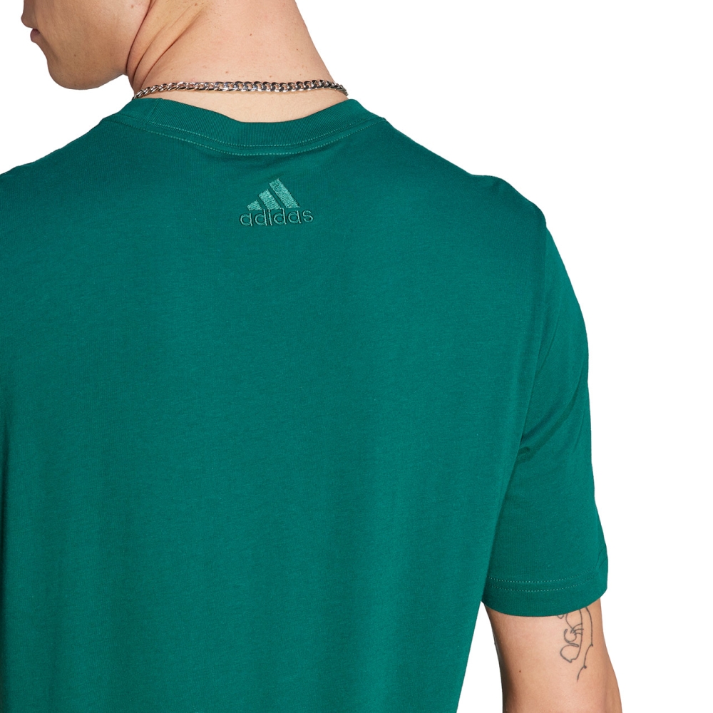 Tricou Men's adidas Essentials Single Jersey Linear Embroidered Logo green IJ8658