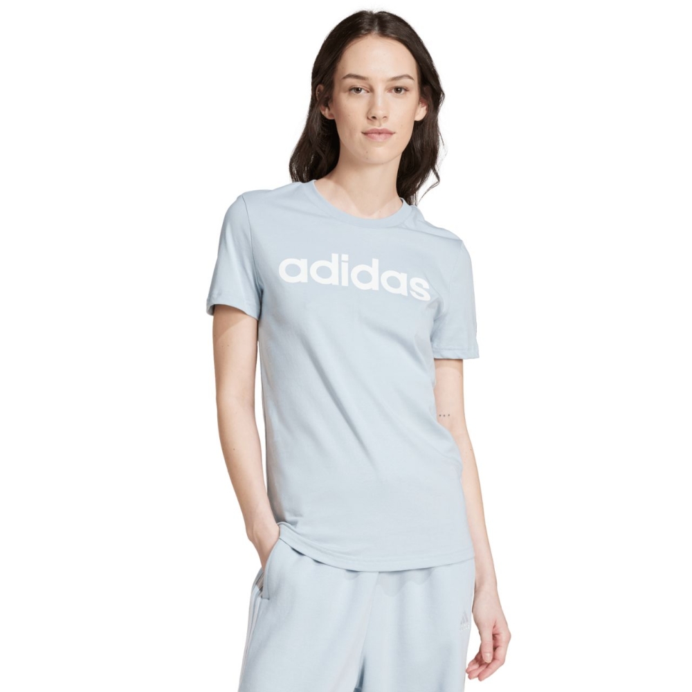 Tricou Camasa 's T- adidas Loungewear Essentials Slim Logo light blue IY9188 dama