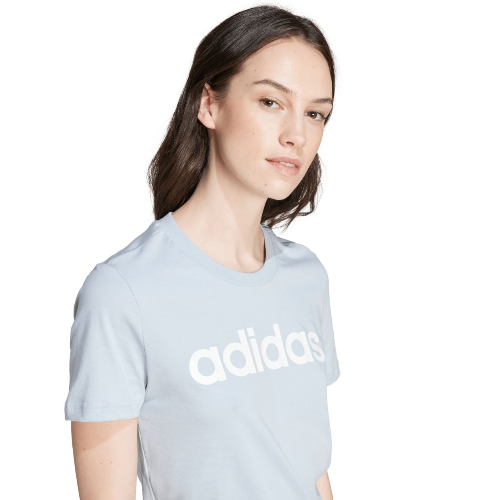 Tricou Camasa 's T- adidas Loungewear Essentials Slim Logo light blue IY9188 dama