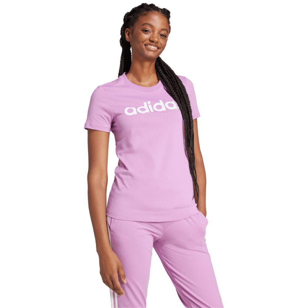 Tricou Camasa 's T- adidas Loungewear Essentials Slim Logo purple IY9192 dama