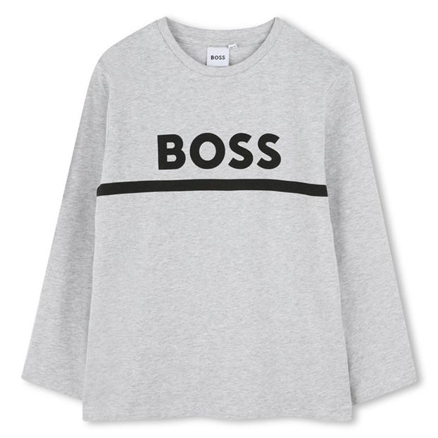 Camasa Boss Maneca Lunga Logo Print T- copil baietel