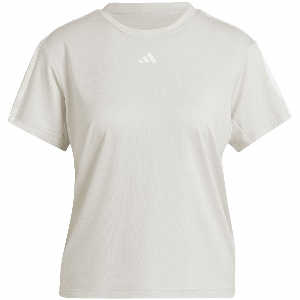 Tricou Koszulka damska adidas Aeroready Train Essentials 3-Stripes bezowa HZ5681