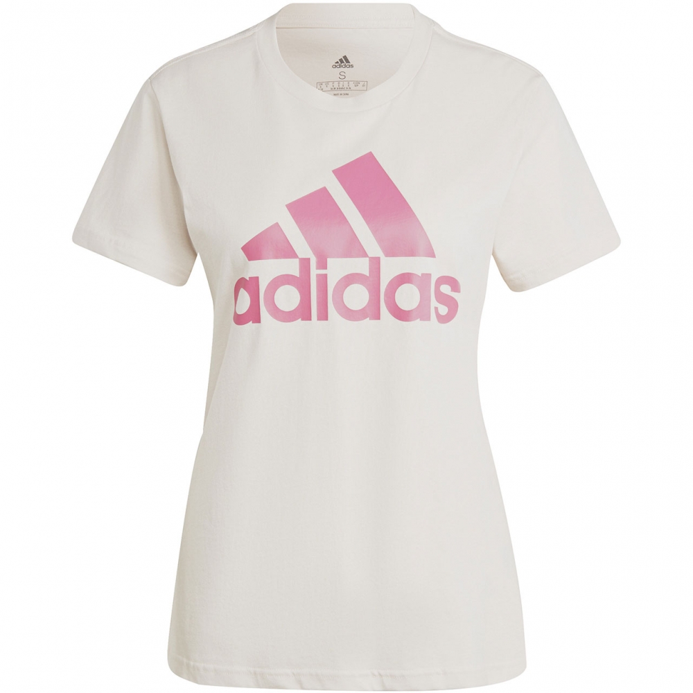 Tricou Koszulka damska adidas Loungewear Essentials Logo kremowa IB9455