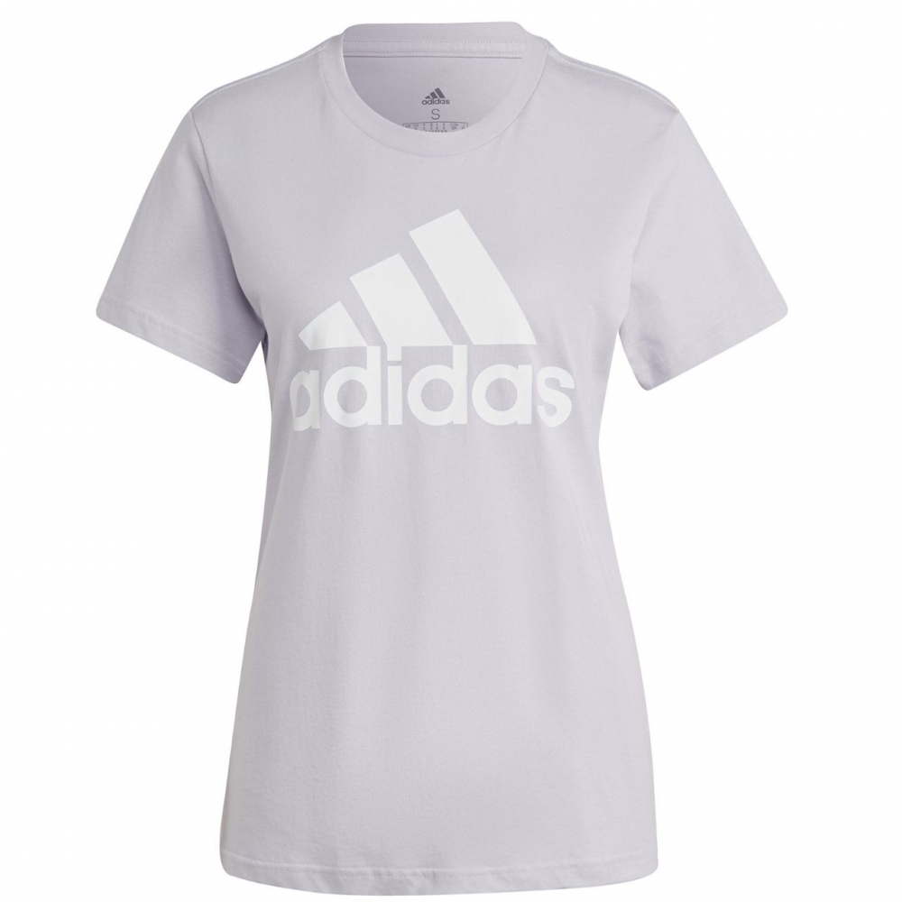 Tricou Koszulka damska adidas Loungwear Essentials Logo fioletowa IC0633