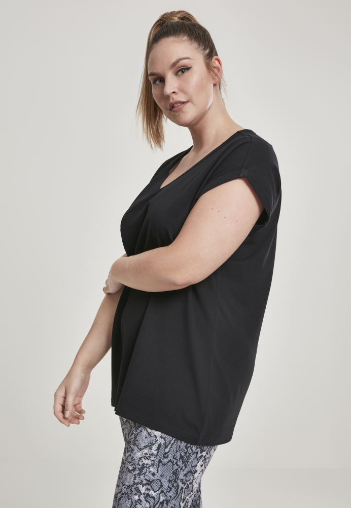 Tricou Round V-Neck Extended Shoulder dama Urban Classics