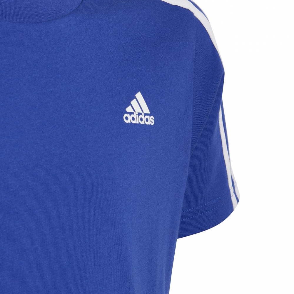 Tricou Koszulka dla dzieci adidas Essentials 3-Stripes Cotton niebieska IC0604