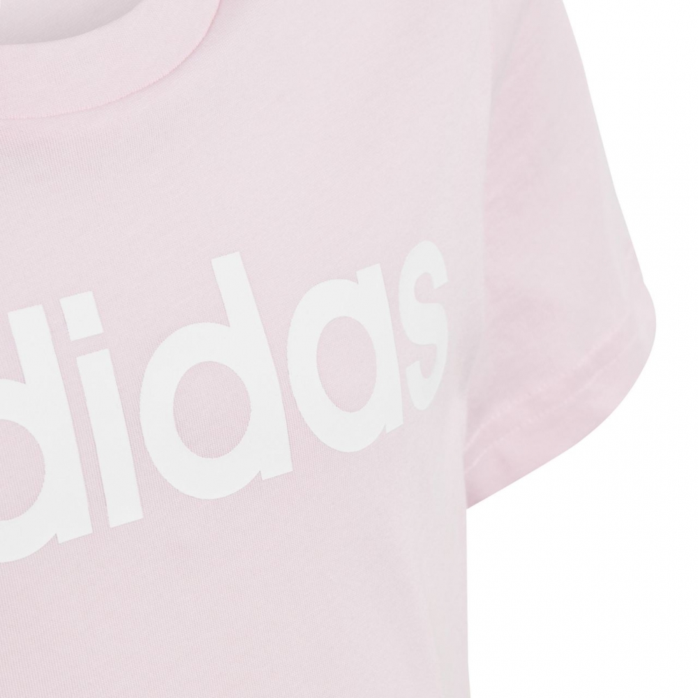 Tricou Koszulka dla dzieci adidas Essentials Linear Logo Cotton Slim Fit rozowa IC3152