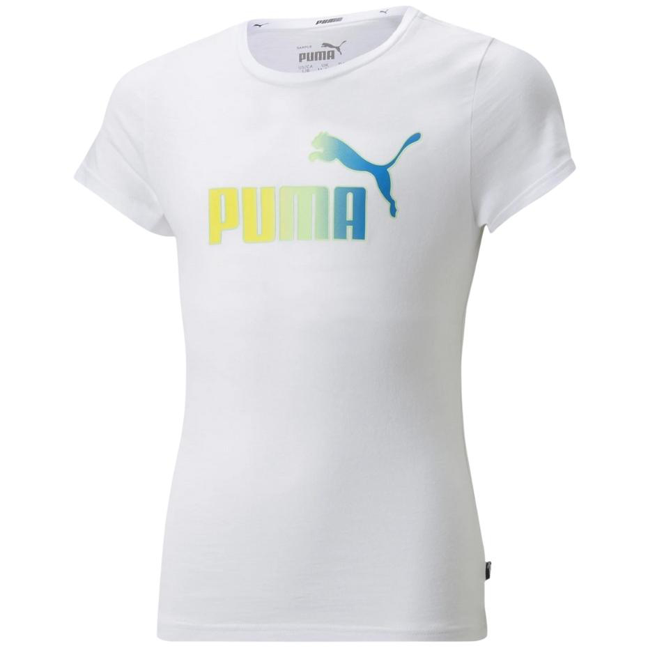 Tricou Koszulka dla dzieci Puma ESS+ Bleach Logo G biala 846954 02