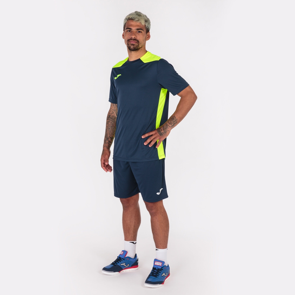 Camasa Championship Vi Maneca Scurta T- Navy Fluor Yellow Joma