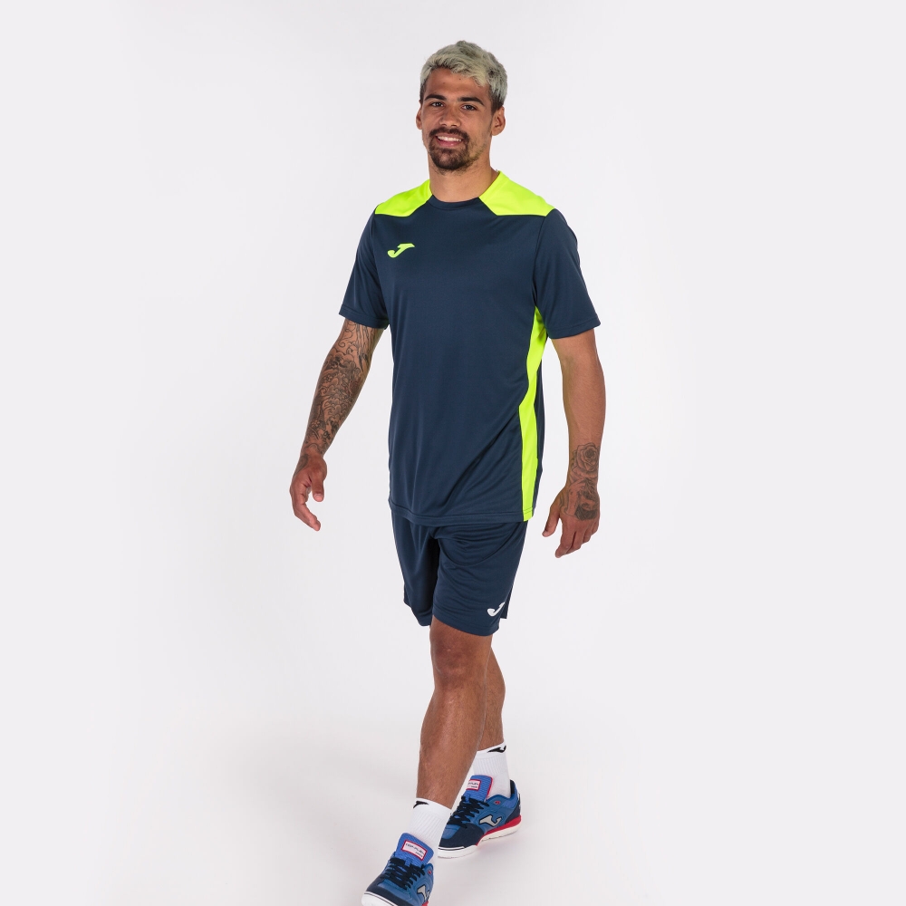 Camasa Championship Vi Maneca Scurta T- Navy Fluor Yellow Joma