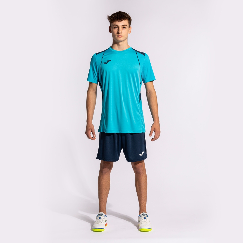 Camasa Championship Vii Maneca Scurta T- Fluor Turquoise-navy Joma