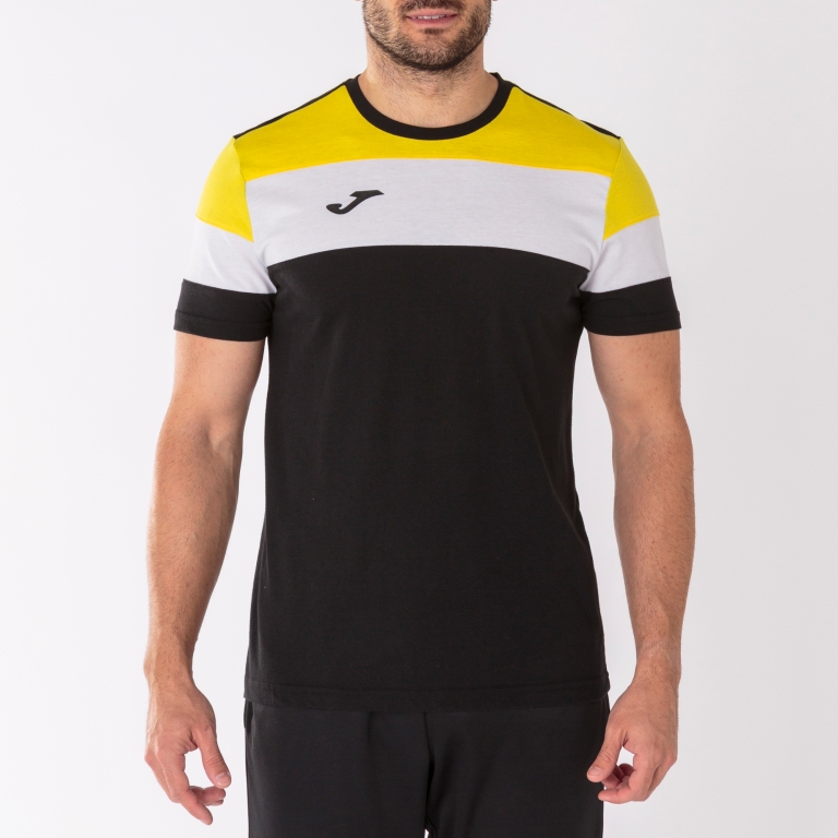 Camasa Crew Iv Cotton T- Black-yellow S/s Joma