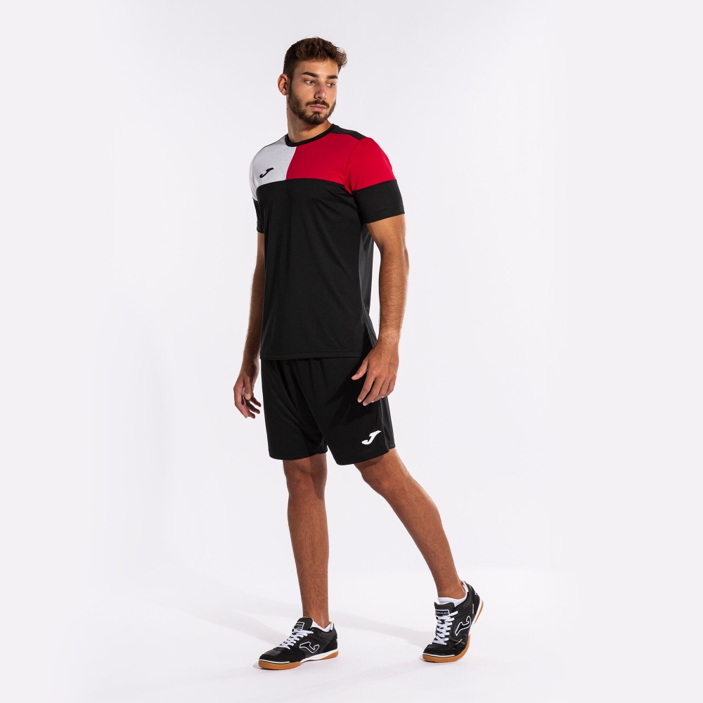 Camasa Crew V Maneca Scurta T- Black Red White Joma