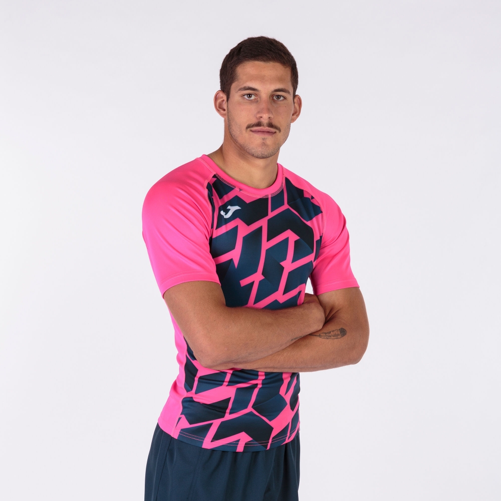 Camasa Myskin Iii Maneca Scurta T- Fluor Pink Navy Joma