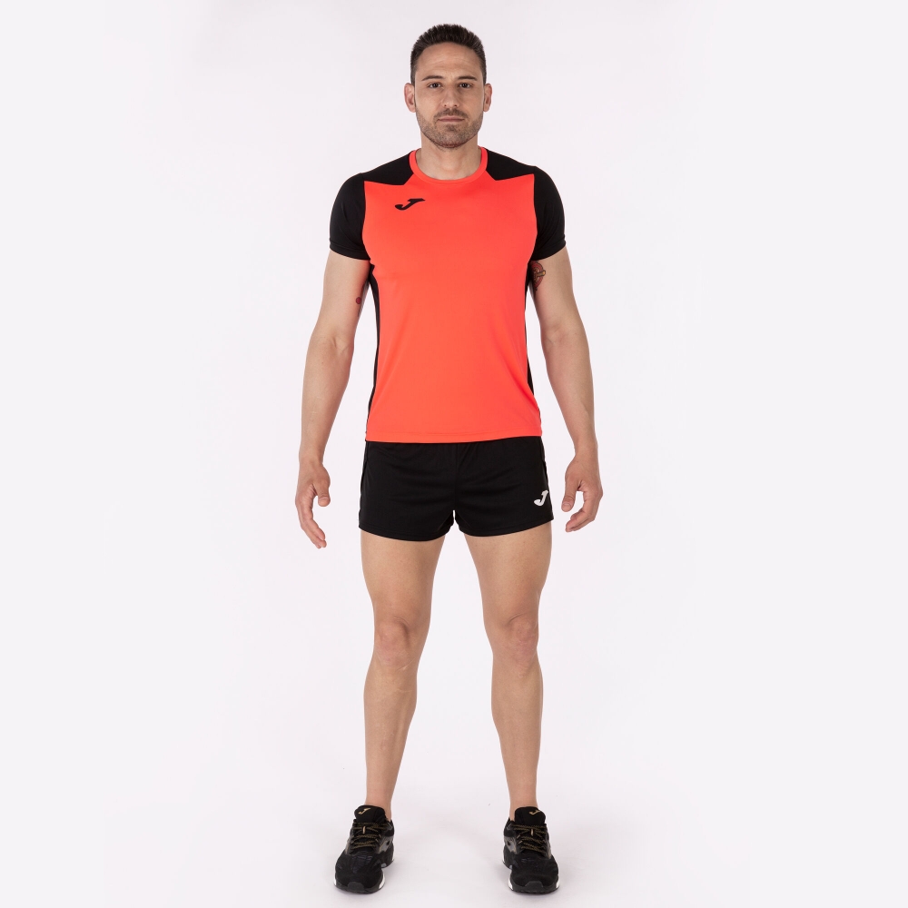 Camasa Record Ii Maneca Scurta T- Fluor Coral Black Joma