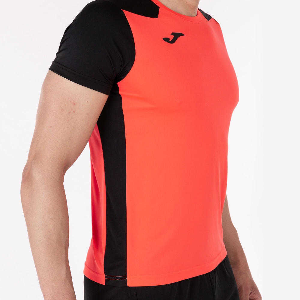 Camasa Record Ii Maneca Scurta T- Fluor Coral Black Joma