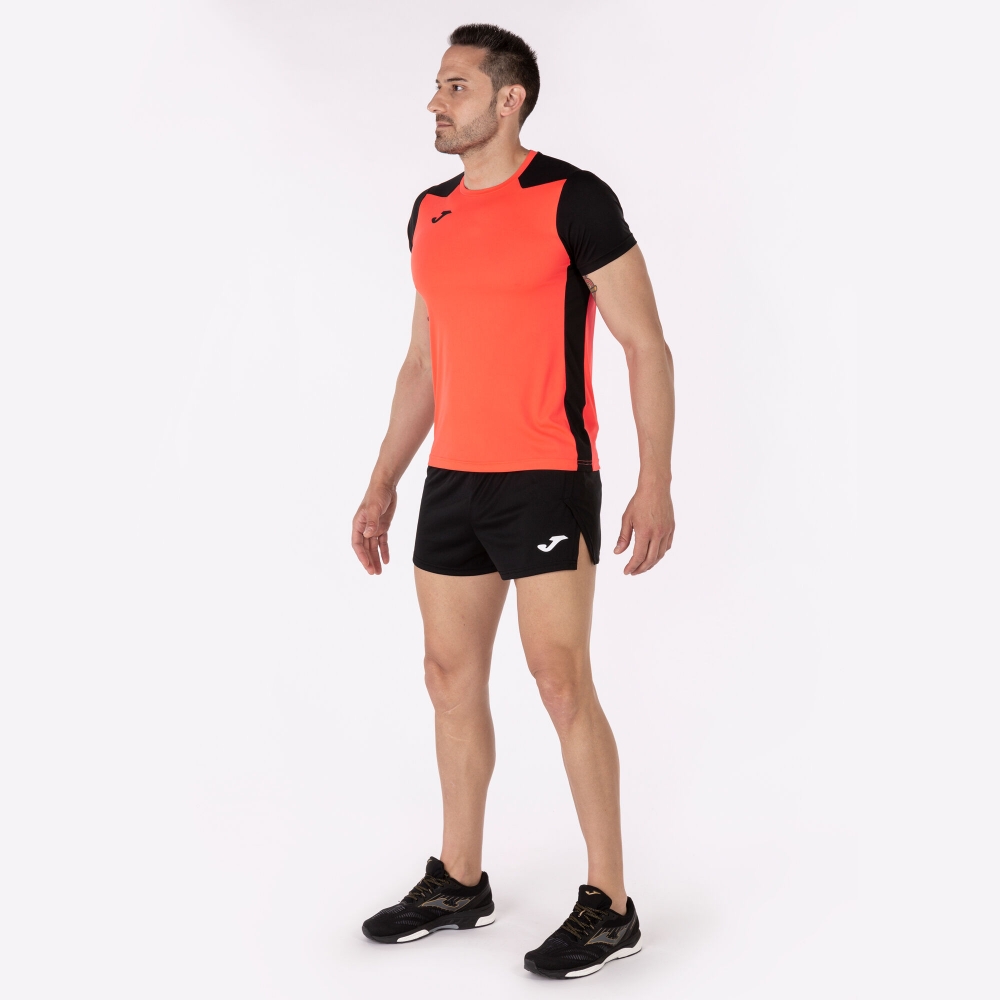 Camasa Record Ii Maneca Scurta T- Fluor Coral Black Joma