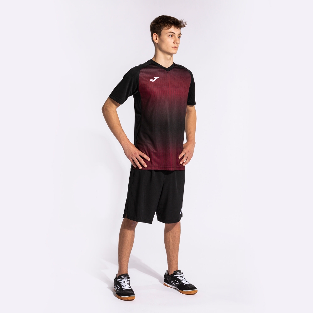 Camasa Tiger V Maneca Scurta T- Black Burgundy Joma