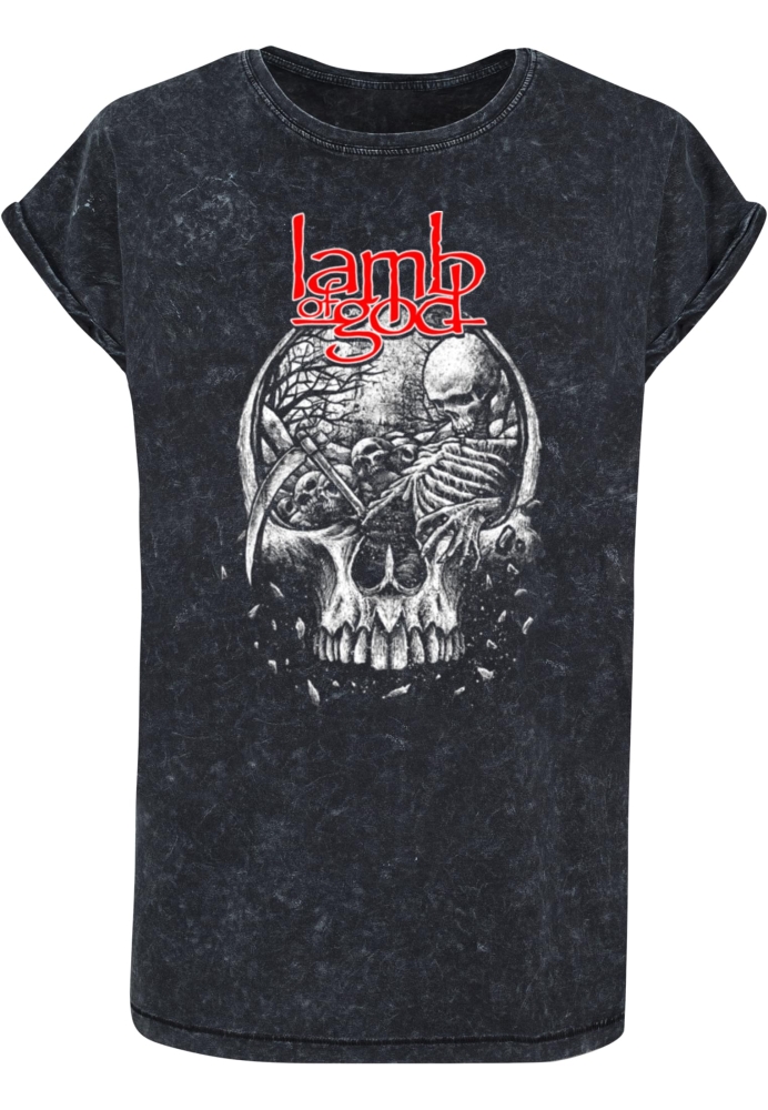 Camasa Lamb Of God - Tombskull Acid Washed T- dama Merchcode