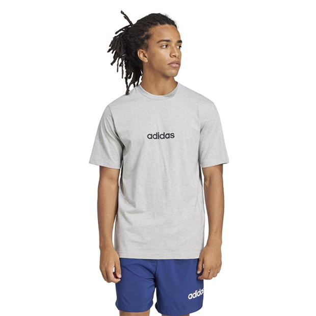 Camasa adidas Essentials Single Jersey Linear Embroidered Logo T- barbat