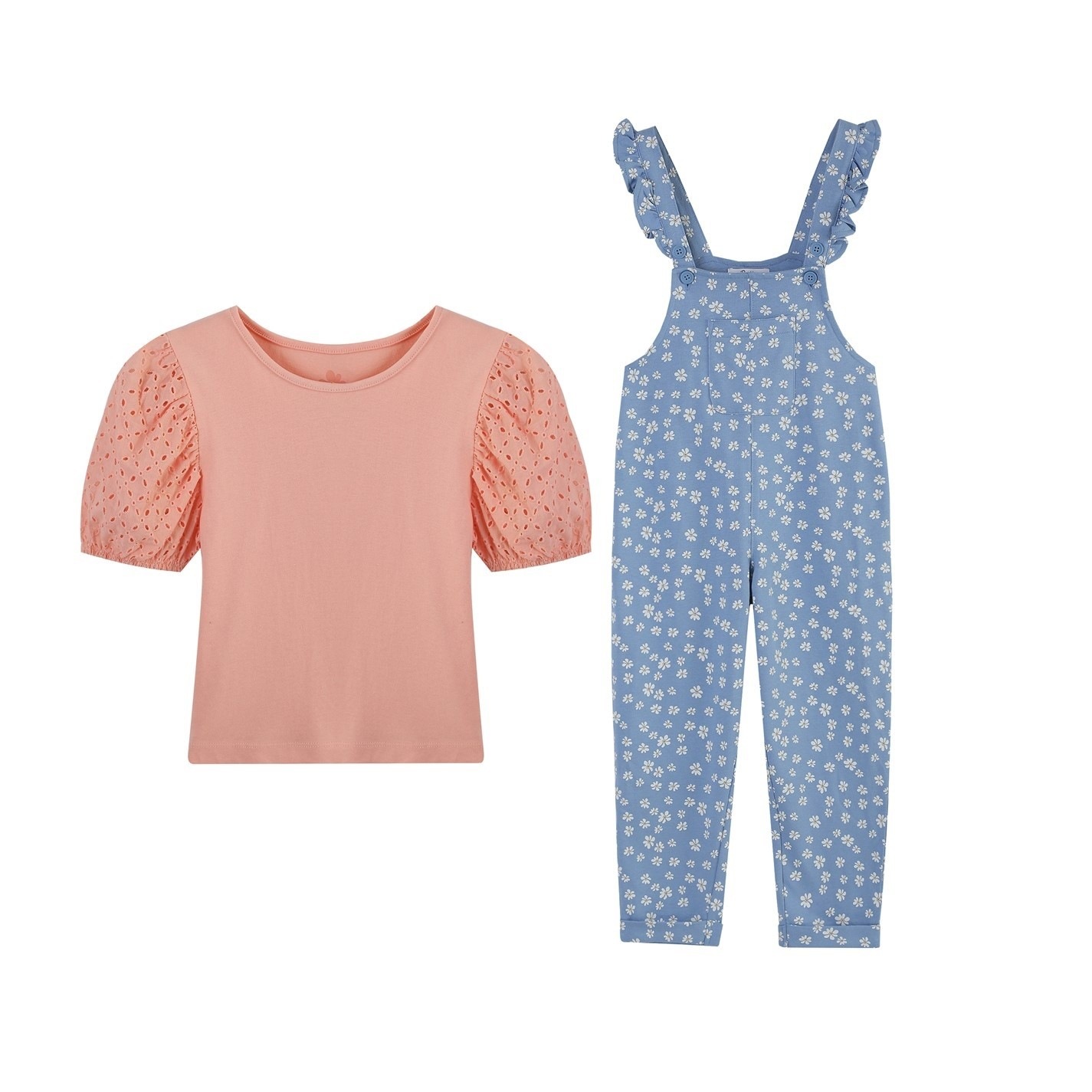 Camasa Be You Younger Floral Dungaree and T- fetita