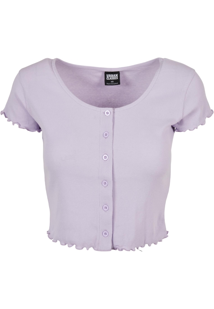 Tricou Cropped Button Up Rib dama Urban Classics