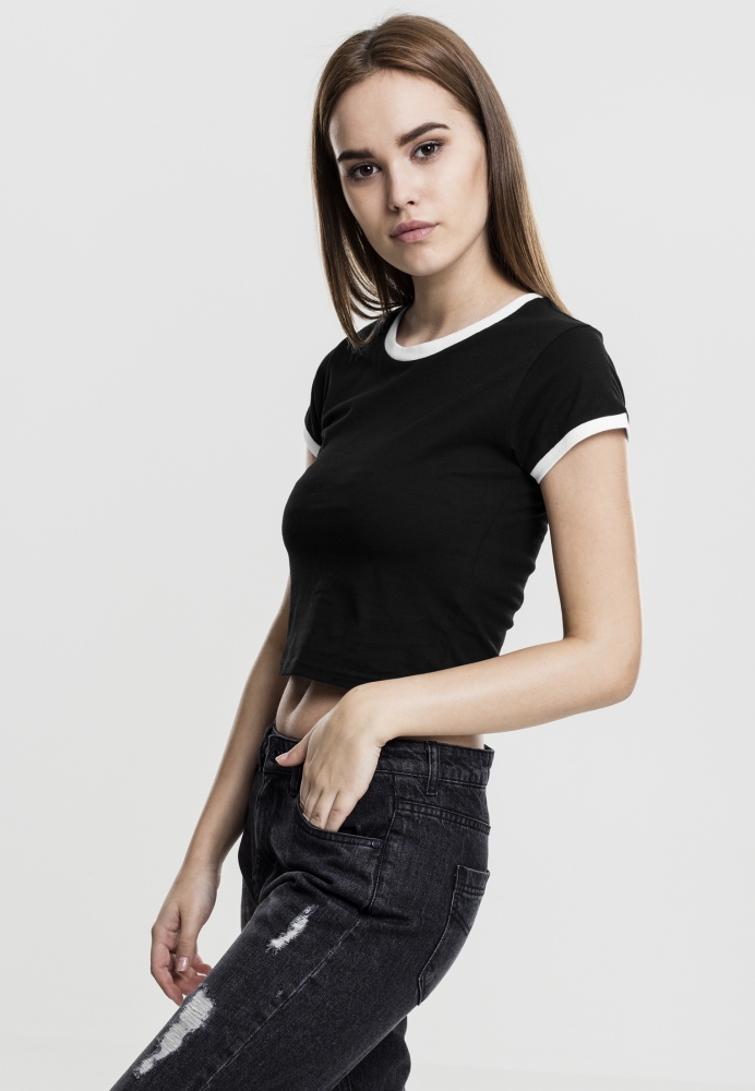 Tricou Cropped Ringer dama Urban Classics