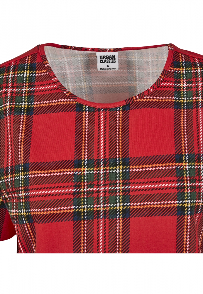 Tricou AOP Tartan Short Oversized dama Urban Classics