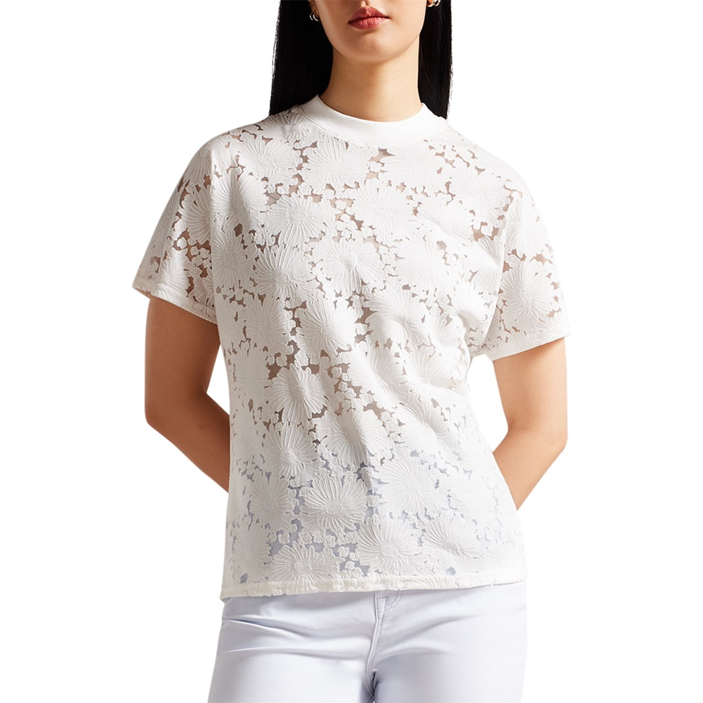 Camasa Ted Baker Maralo Floral Lace Relaxed T-