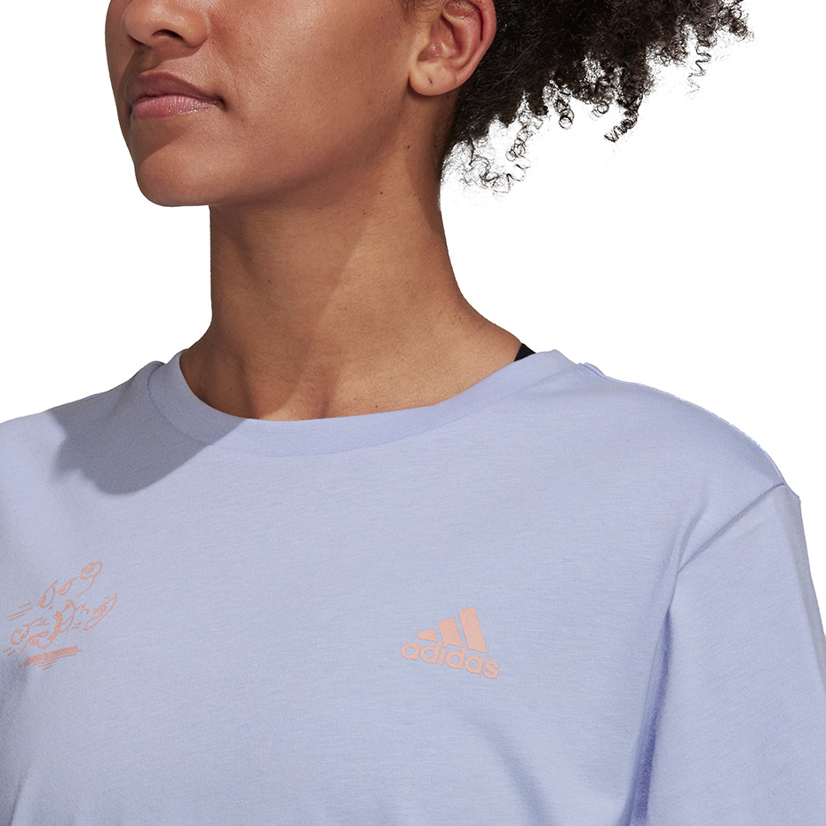 Tricou Koszulka damska adidas Signature fioletowa GV1344