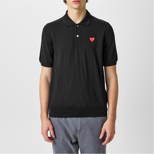 Camasa COMME DES GARCONS PLAY Heart Patch Wool Polo