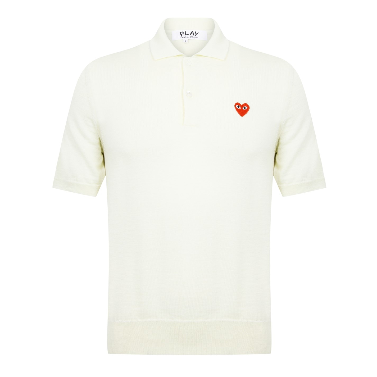 Camasa COMME DES GARCONS PLAY Heart Patch Wool Polo