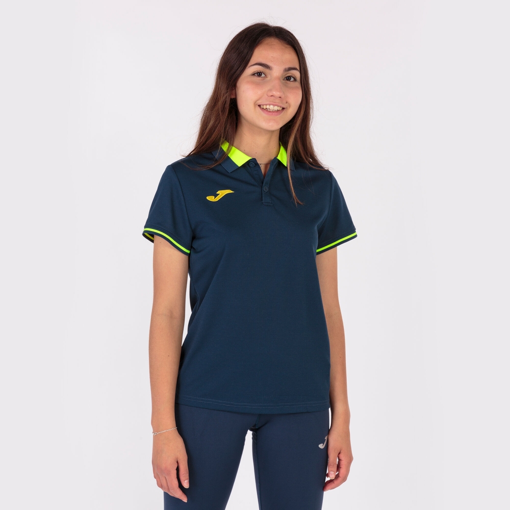 Championship Vi Maneca Scurta Polo Navy Fluor Yellow Joma