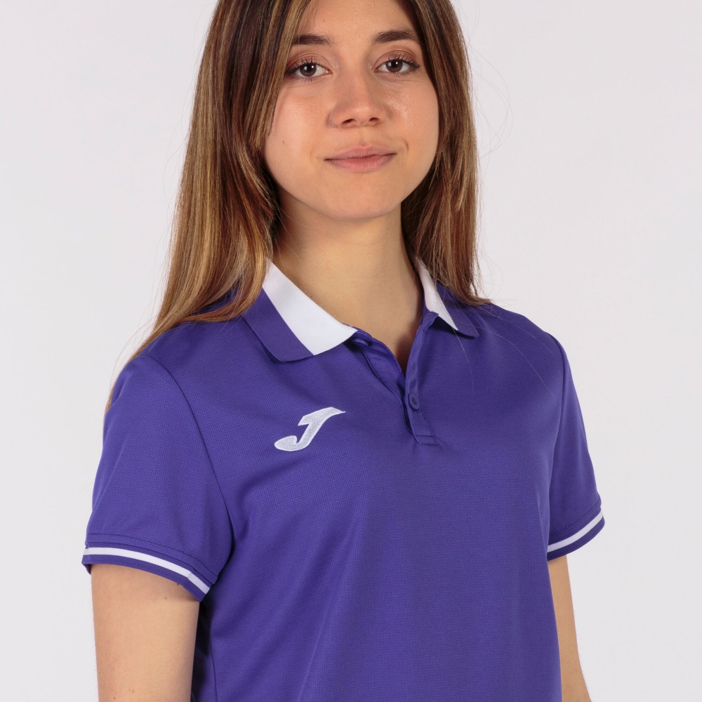 Championship Vi Maneca Scurta Polo Purple White Joma