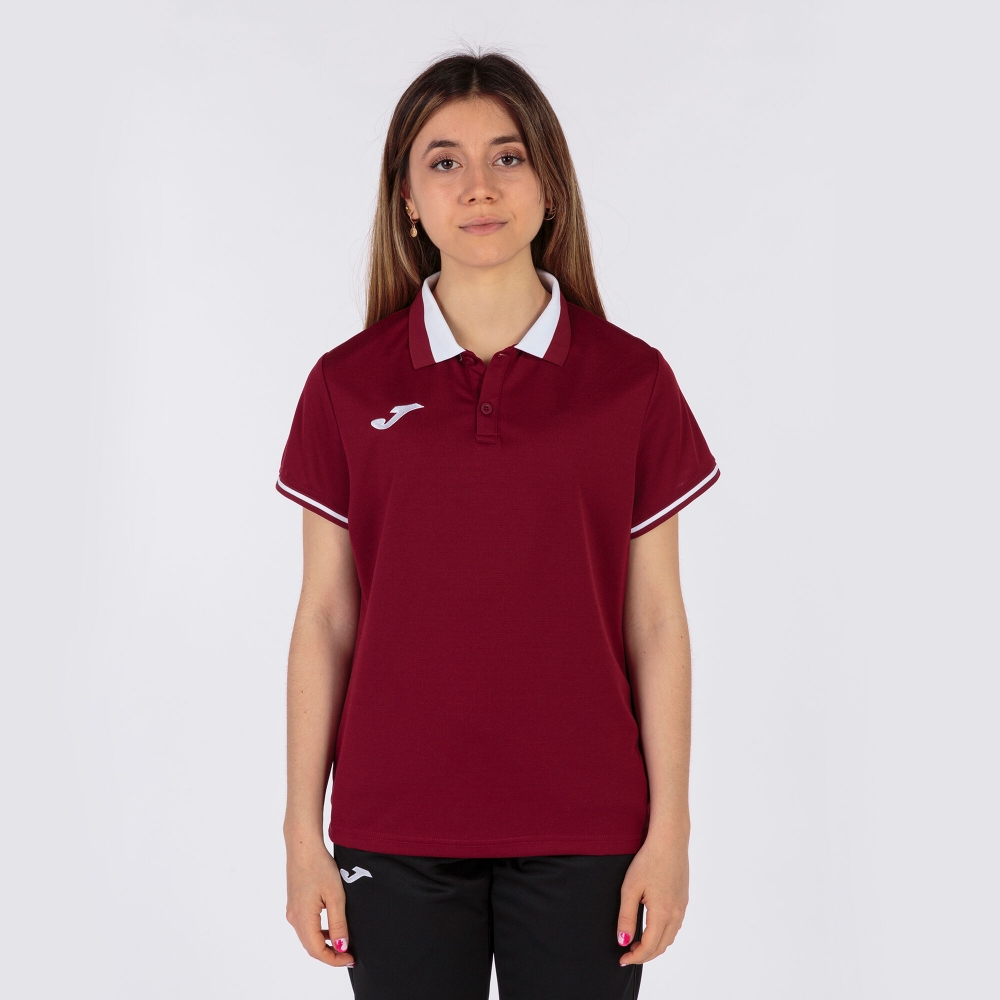 Championship Vi Maneca Scurta Polo Burgundy White Joma