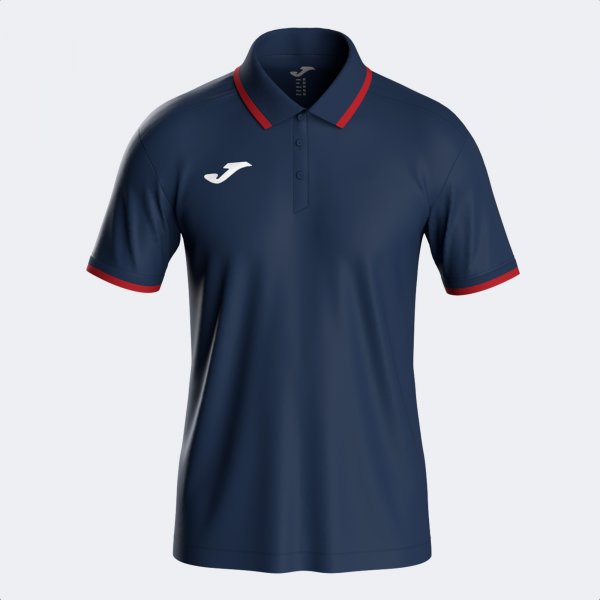 Combi Premium Maneca Scurta Polo Navy Blue Red Joma