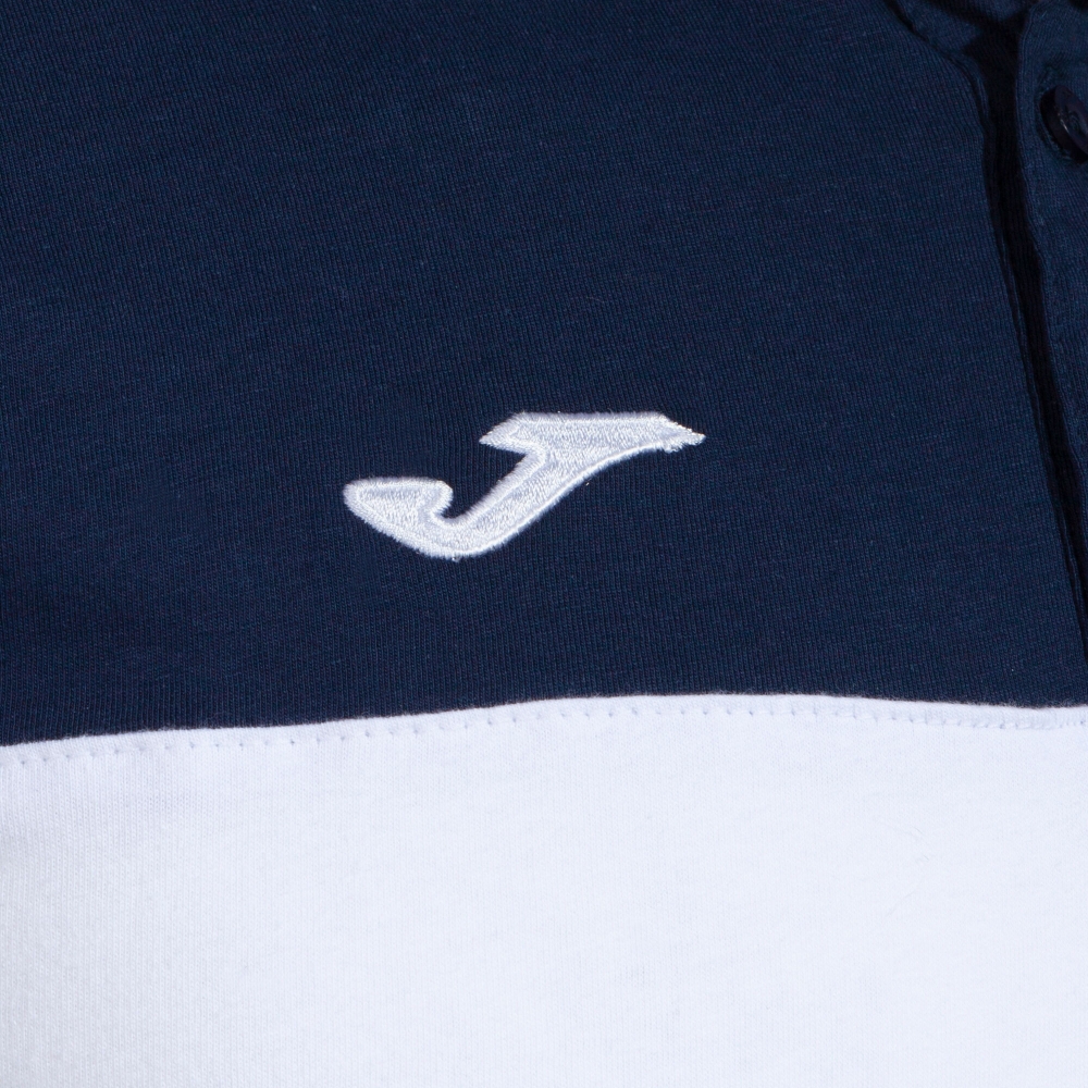 Crew V Maneca Scurta Polo White Navy Joma