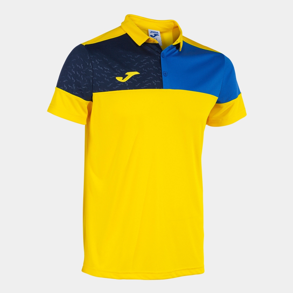 Crew V Maneca Scurta Polo Yellow Royal Navy Joma