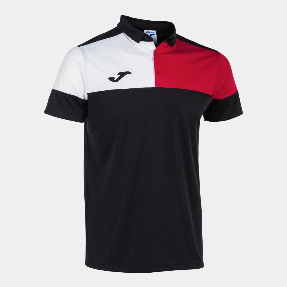 Crew V Maneca Scurta Polo Black Red White Joma