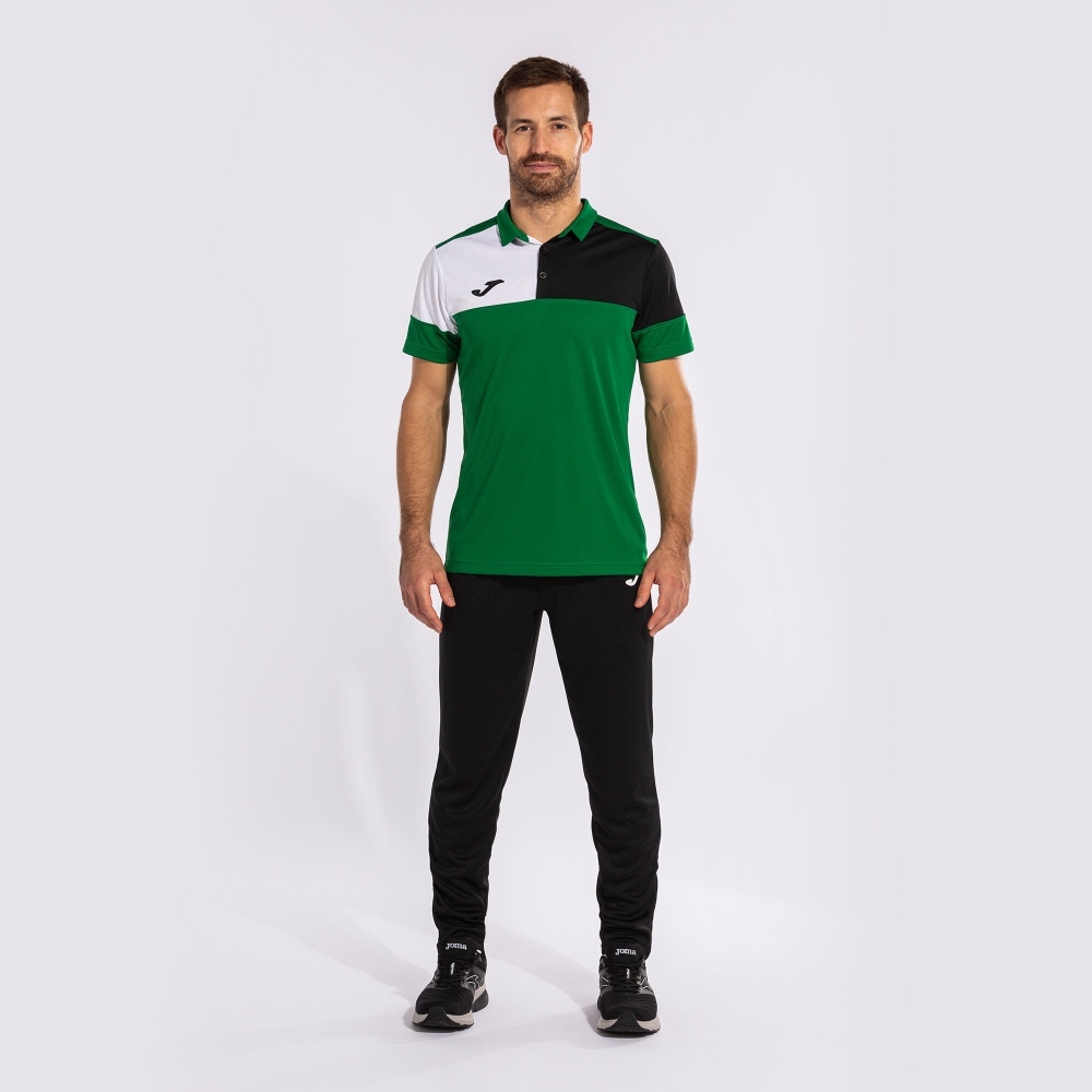 Crew V Maneca Scurta Polo Green Black White Joma