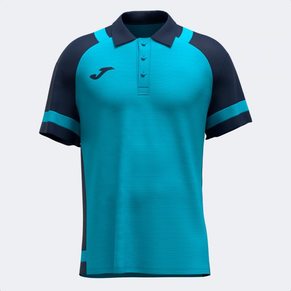 Lider Maneca Scurta Polo Fluor Turquoise Navy Blue Joma