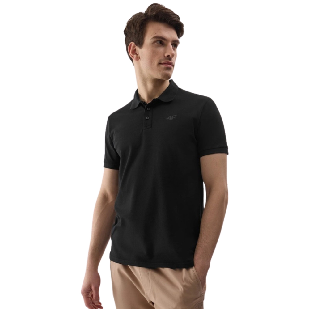 Tricou polo b?rba?i 4 F negru 4FWSS24TPTSM130 20S 4F