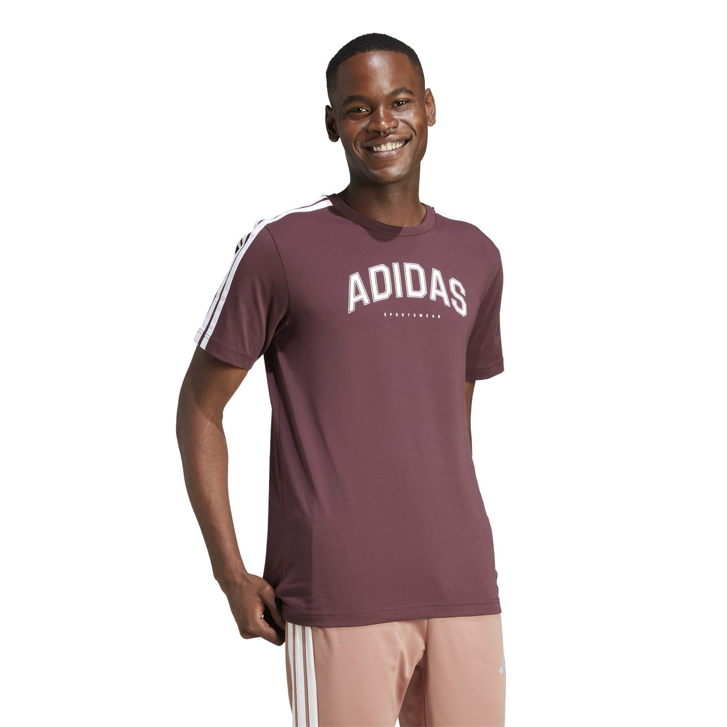 Camasa adidas Codes Collegiate Linear Graphic T- barbat