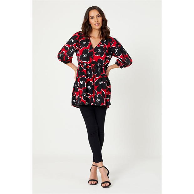 Be You Floral V Neck Tunic